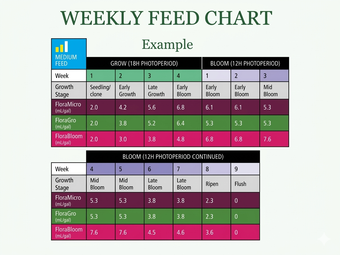 General Hydroponics Flora Series — 3-Part Nutrient System (Quart)